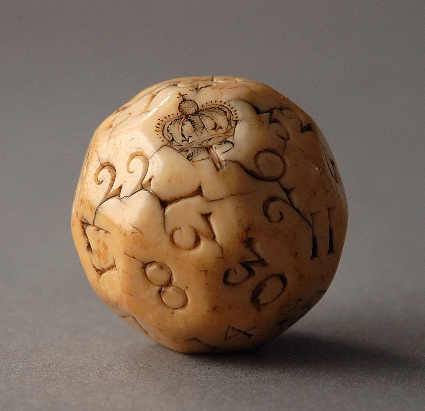 English Carved Ivory Teetotum Gambling Ball